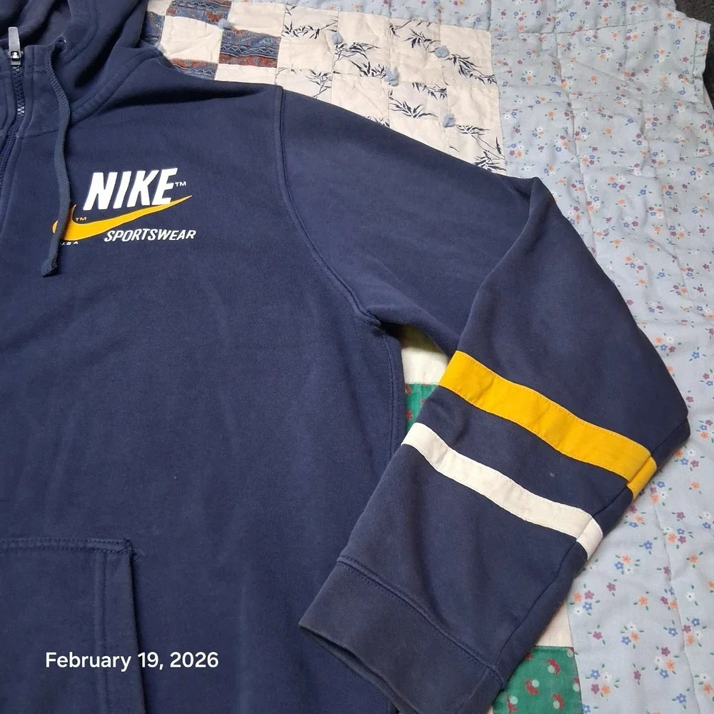 Nike‎ Sportswear Blue Full Zip Hooded Sweatshirt Size XL